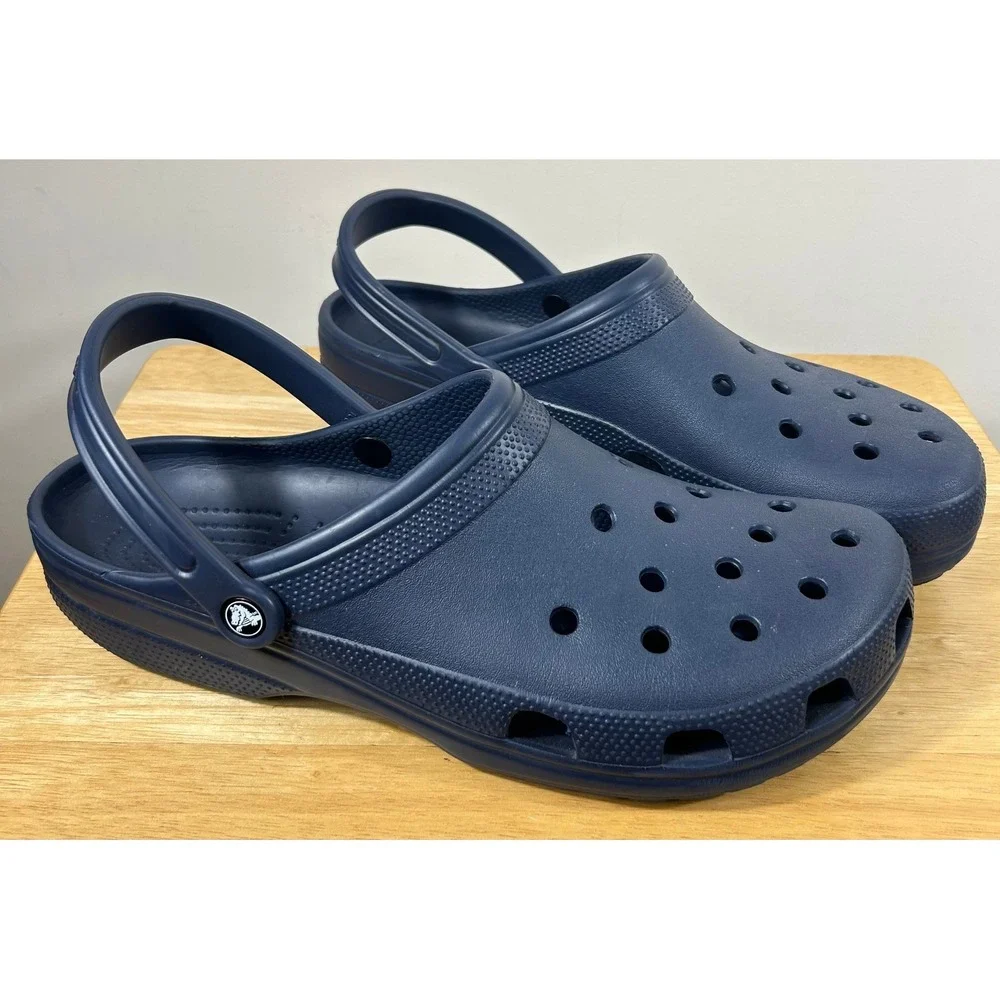 Crocs Classic Clog Mens 16 Navy Blue Comfort Shoes Slip On Sandal Water Friendly